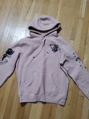 Men's Pale Baby Light Pink Graphic Hoodie Sweatshirt Demon Slayer Anime Small